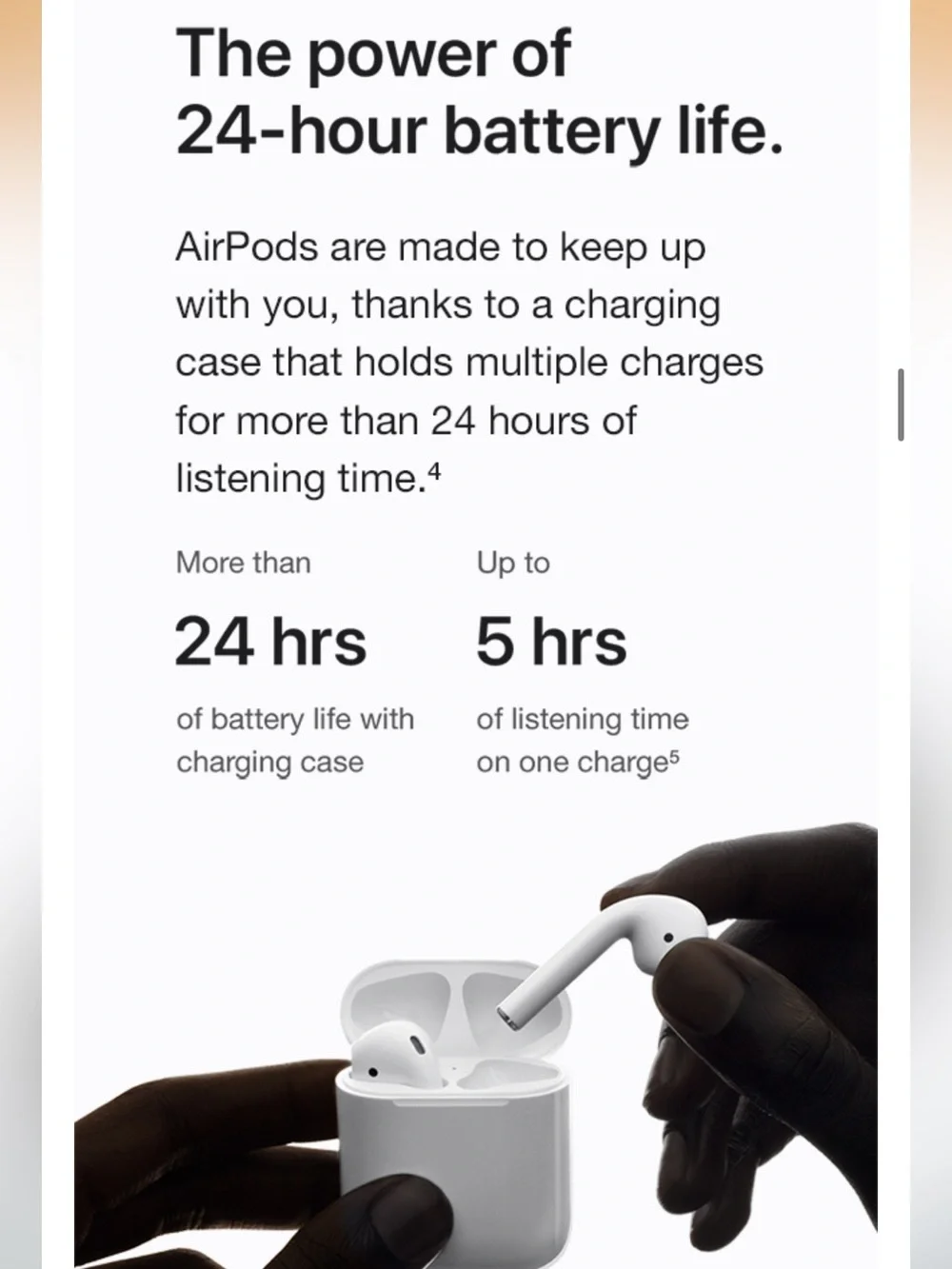 EUC Apple White Wireless Earbuds Shown In-Ear